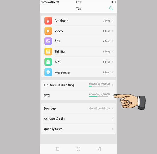 Truy cập tính năng